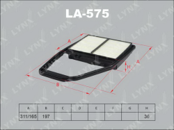 Фильтр воздушный HONDA CIVIC 1.4-1.7 01- LA-575