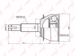 ШРУС DAEWOO NEXIA 1.5 92> / LANOS 97> / NEXIA 96> нар. CO-1803