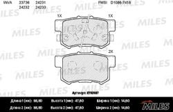E110187 Колодки торм. HONDA ACCORD 2.0-2.4 АКПП 08-/CR-V II/FR-V 05- задние SemiMetallic