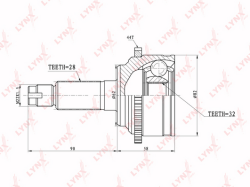ШРУС MAZDA 6 1.8-2.3 02-07 нар. CO-5101A