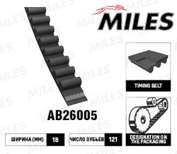 Ремень ГРМ AUDI 1.8-2.0 -96/VW 1.6 -92 (121X18) ab26005