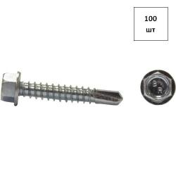 Саморез 6,3 х 150 шестигр.г.и свер. DIN 7504K оц. 100шт FORTLUFT sts020837