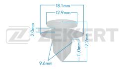 Клипса крепёжная Toyota Great wall (миним. кол-во заказа 10 шт) be-1945