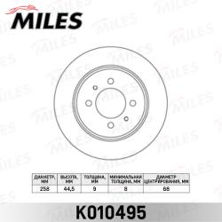 K010495 Диск тормозной NISSAN ALMERA N15 95-00/SUNNY 90-95 задний D 258мм.