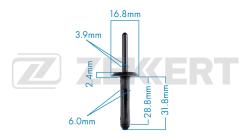 Клипса крепёжная BMW  Chrysler  Ford (миним. кол-во заказа 10 шт) be-1652