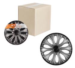 Колпаки колесные 16" "Волтек +", серебристо-черный, карбон, компл. 2 шт. (AWCC-16-15)