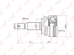 ШРУС MITSUBISHI LANCER 1.8-2.0 07> нар. CO-3643