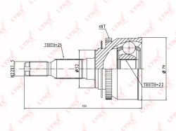 ШРУС HYUNDAI GETZ 1.3-1.6 02> нар. CO-3648A