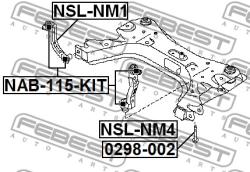 Болт подвески NISSAN TIIDA 07- 0298-002