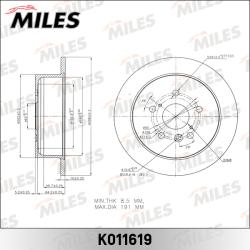 Диск тормозной LEXUS RX300/RX330/RX350/RX400H задний K011619