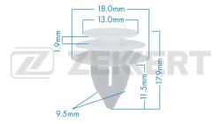Клипса крепёжная Mazda (миним. кол-во заказа 10 шт) be-1013