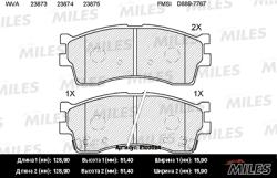 E100024 Колодки тормозные KIA CLARUS 96-/RIO/SHUMA 00-/SPECTRA(ИЖ) передние SemiMetallic