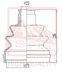 Шрус наружный 30x57x25 MITSUBISHI MITSUBISHI : LANCER CS3A/CS5AR/CS6A/CS9A 2001- mt-808