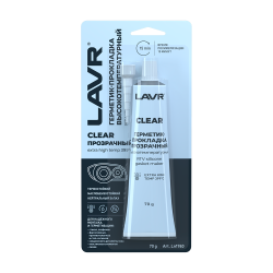 Герметик-прокладка прозрачный высокотемп-ый CLEAR LAVR 70г silicone gasket maker LN1740