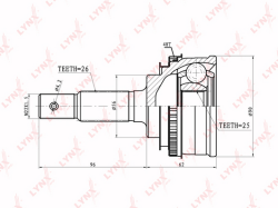 ШРУС TOYOTA CELICA 2.0 93-99, LEXUS RX300 00-03 нар. CO-7525A