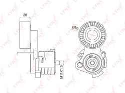 Натяжитель ремня приводного BWM X5/E60/E65/E90 N52/53 PT-3009