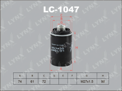 Фильтр масляный VAG 1.8T-2.0T 06- LC-1047