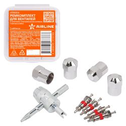 Ремкомплект для вентилей (4 золотника, 4 металл.колп, 1 метчик) в кейсе (ATRS006)