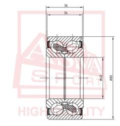 Подшипник ступичный передний (40x80x36x34) MITSUBISHI MITSUBISHI CARISMA DA 1995-2003 MITSUBISHI CHA dac40800036-34