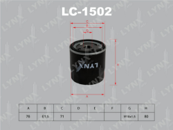 Фильтр масляный OPEL ASTRA G/H/VECTRA C/ZAFIRA 1.4-2.0 LC-1502