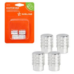 Колпачки на шинный вентиль K-7, серебряные, металл, 4 шт. (AVC31)