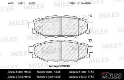 E110228 Колодки тормозные SUBARU LEGACY 03>/OUTBACK 03> 2.0/2.5 задние SemiMetallic