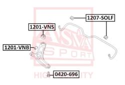 Опора шаровая MITSUBISHI HYUNDAI ACCENT/EXCEL 1994-1999 HYUNDAI COUPE 2001- HYUNDAI ELANTRA/LANTRA 2 0420-696