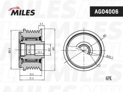 AG04006 Муфта свободного хода HYUNDAI ix35/SONATA/KIA MAGENTIS 2.0/2.4 05-