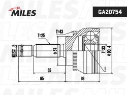 GA20754 ШРУС MITSUBISHI GALANT DJ1A/DJ3A/DJ5A 2006-нар.