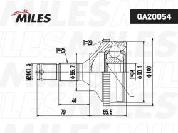 GA20054 ШРУС CITROEN BERLINGO/PEUGEOT PARTNER 1.8-2.0 96- нар.(ABS)
