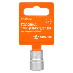 Головка торцевая 3/8" шестигранная 13мм пласт.подвес (AT-S38-06)