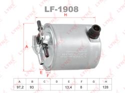 Фильтр топливный NISSAN QASHQAI(J10) 2.0D 07> / X-TRAIL(T31) 2.0D 07-13 RENAULT KOLEOS 2.0D 08> lf-1908