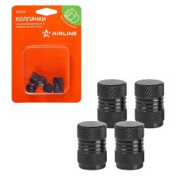 Колпачки на шинный вентиль K-9, черные, металл, 4 шт. (AVC34)