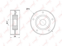 Ролик ремня приводного CHEVROLET Aveo 1.4-1.6 08> PB-5022