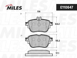 E110647 Колодки тормозные MERCEDES W213 16- задние SemiMetallic