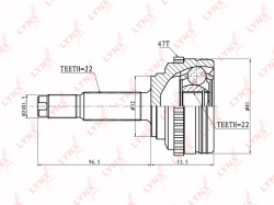ШРУС CHEVROLET AVEO 1.4 03-08/KALOS 1.4 05-/ DAEWOO KALOS 1.4 03- нар. CO-1825A