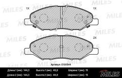 E100544 Колодки тормозные NISSAN MARCH 02-/NOTE(Япония) 01-/TIIDA 07- перед.SemiMetallic