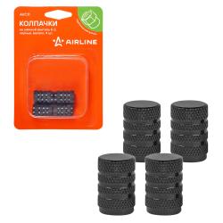 Колпачки на шинный вентиль K-2, черные, металл, 4 шт. (AVC11)