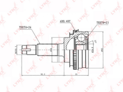 ШРУС TOYOTA COROLLA VI-VIII E90-E110 1.3-1.6 87-01 нар. CO-7506A