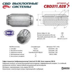 Гофра глушителя 3х-сл InterLDck 55-200. CBD311.028