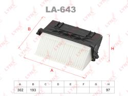Фильтр воздушный MERCEDES-BENZ C300D-350D(W204) 09-14 / CLS350D(C218) 11> / E300D-350D(W212/W213) 09 LA-643