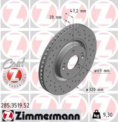 Диск тормозной передний перфорированный с покрытием SPORT COAT Z 285.3519.52