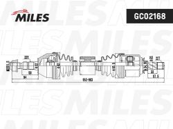 GC02168 Привод в сборе OPEL ASTRA H/ZAFIRA B 1.2-1.6 04- прав.