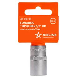 Головка торцевая 1/2" шестигранная 16мм, пласт.подвес (AT-S12-09)