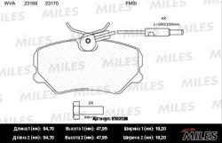 E100128 Колодки тормозные PEUGEOT 306 93-01/405 92-96/IKCO SAMAND передние SemiMetallic