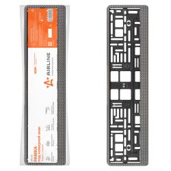 Рамка под номерной знак "Карбон", с планкой (AFC-03)