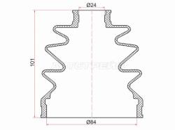 Пыльник шруса наружный TOYOTA CAMRY SV32 90-92/MITSUBISHI GALANT 83-96  (2 хомута. резина)