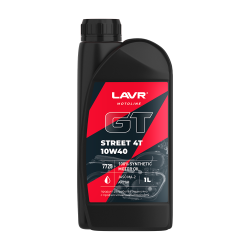 Масло моторное LAVR MOTO 1л GT STREET 4T LN7725