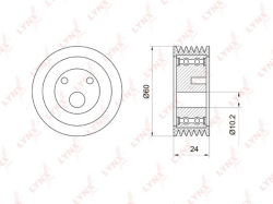 Ролик ремня приводного KIA SORENTO 2.5D 02-/HYUNDAI H-1/STAREX 2.5D 02- YS325286