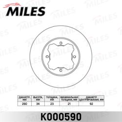 K000590 Диск тормозной HONDA ACCORD 90-98/CIVIC 95-05/ROVER 600 93-99 передний